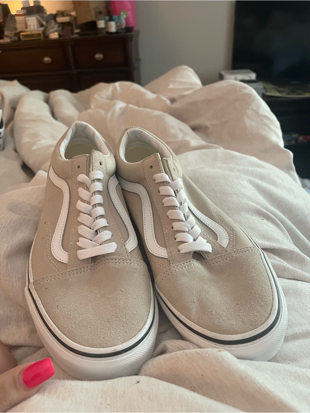 Vans Old Skool Suede Sneakers - Beige White